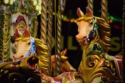 Close-up of carousel in amusement park