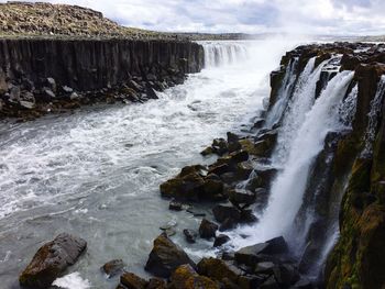Scenic view of waterfall