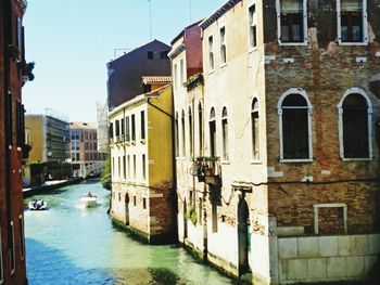 View of canal in city