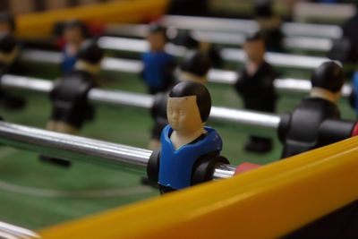 Close-up of foosball