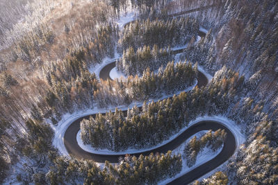 High angle view of road