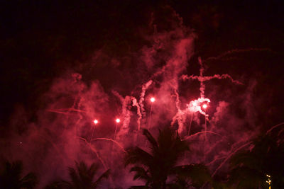 Firework display at night