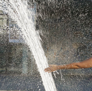 Close-up of water splashing on water