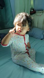 Cute girl looking at camera