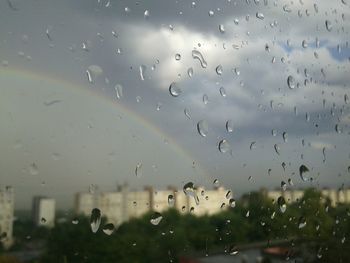 Water drops on rainy day