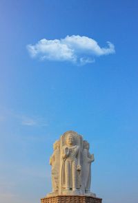 Low angle view of statue against sky at gomti nagar