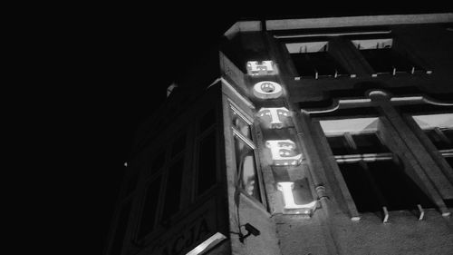 Low angle view of buildings at night