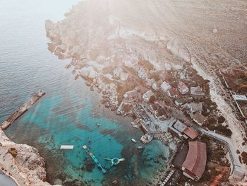 High angle view of swimming pool