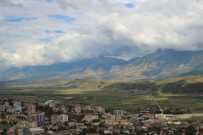 High angle view of city