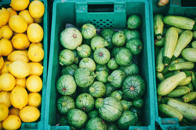 Vegetables in basket for sale in market