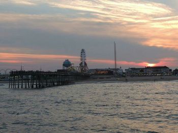 Scenic view of sea at sunset