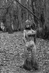 Close-up of statue against trees