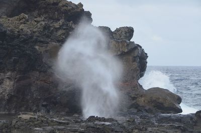 Scenic view of waterfall