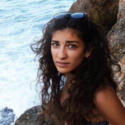 Close-up portrait of beautiful young woman