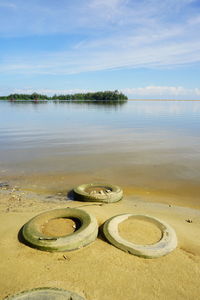 Scenic view of beach against sky
