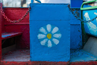 Close-up of heart shape on wall