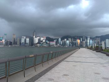 View of buildings against cloudy sky