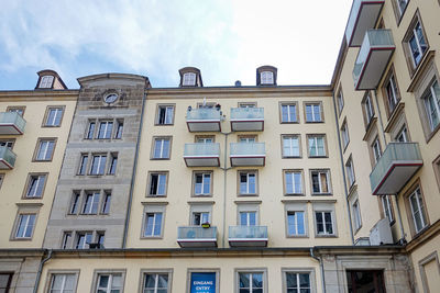 Low angle view of buildings against sky