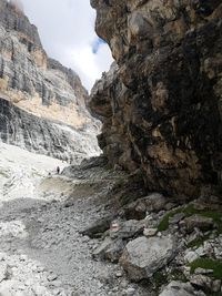 Scenic view of rocky mountains against sky