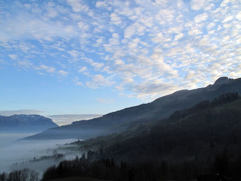 Scenic view of mountains against sky