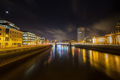 Illuminated city at night