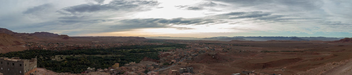 Scenic view of landscape against cloudy sky