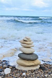 Stack of stones on beach