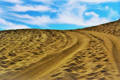 Panoramic view of desert against sky