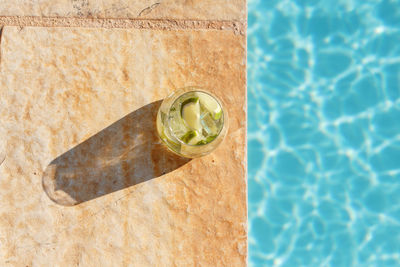 Homemade refreshing mojito cocktail in a tall glass