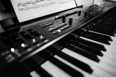 Close-up of piano