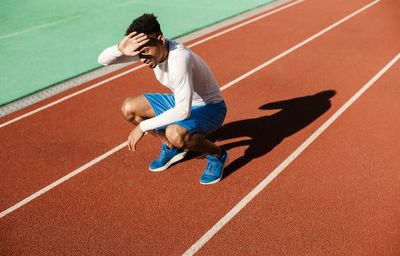 Full length of a boy running