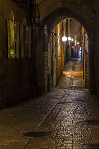Walkway in illuminated building