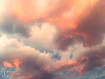 Low angle view of dramatic sky during sunset