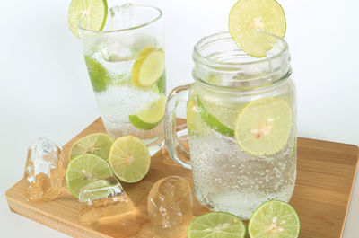 Glass of juice with ice cream