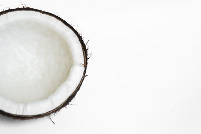 High angle view of ice cream over white background