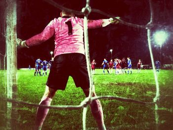 People standing on field