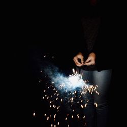 Blurred motion of people at night