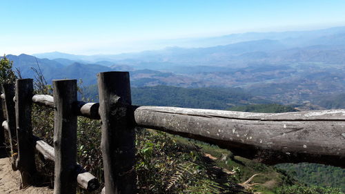 Scenic view of mountains against clear sky