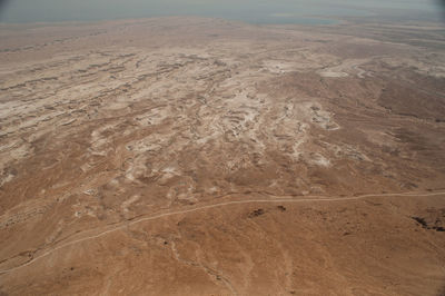 High angle view of desert land