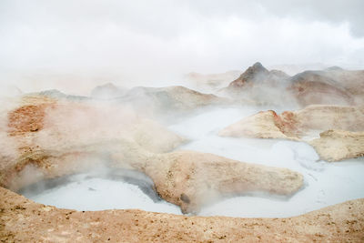 High angle view of volcanic landscape