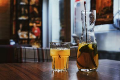 Close-up of drink on table at restaurant