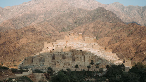 High angle view of historic building