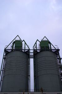 Low angle view of water tower against sky