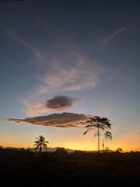 Scenic view of landscape against sky during sunset