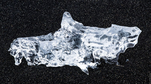 Close up of snow covered water