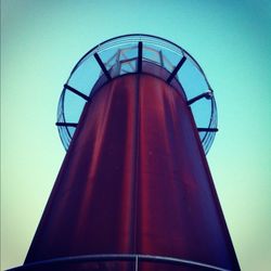 Low angle view of built structure against blue sky