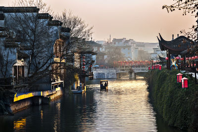 View of canal along buildings