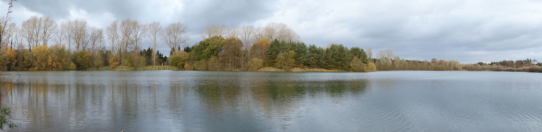 Panoramic view of lake against sky