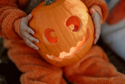 Close-up of pumpkin at home