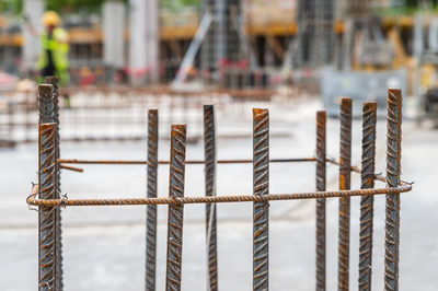 Close-up of metallic pipes